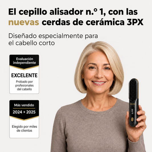Cepillo alisador para cabello corto